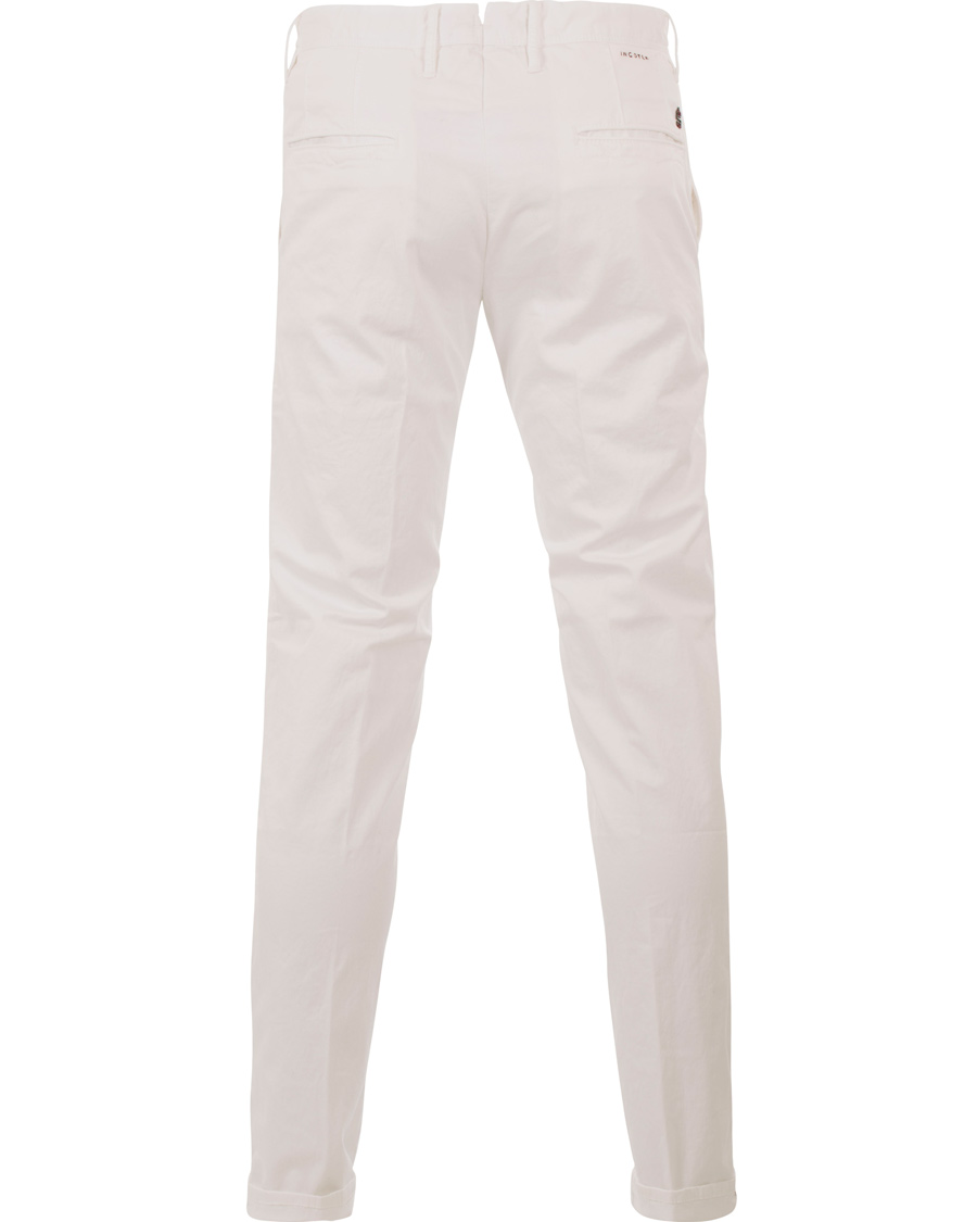 Homme | Pantalons | Incotex | Slim Fit Stretch Slacks White