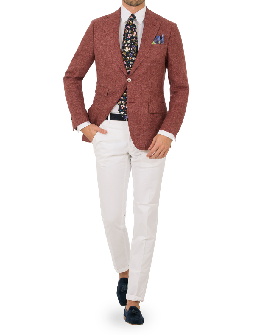 Homme | Pantalons | Incotex | Slim Fit Stretch Slacks White