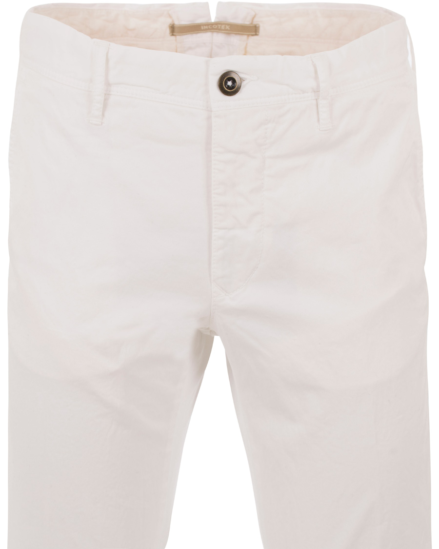 Homme | Pantalons | Incotex | Slim Fit Stretch Slacks White