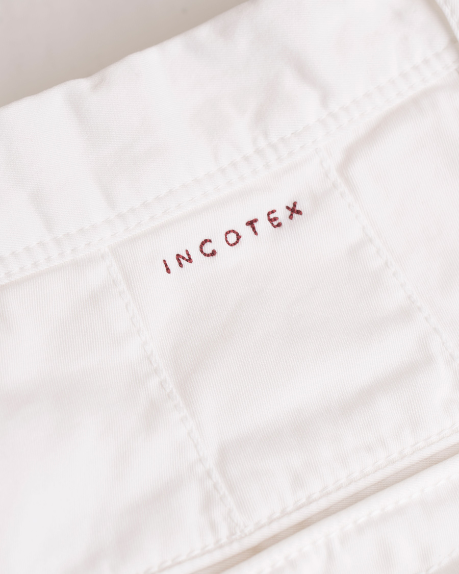 Homme | Pantalons | Incotex | Slim Fit Stretch Slacks White