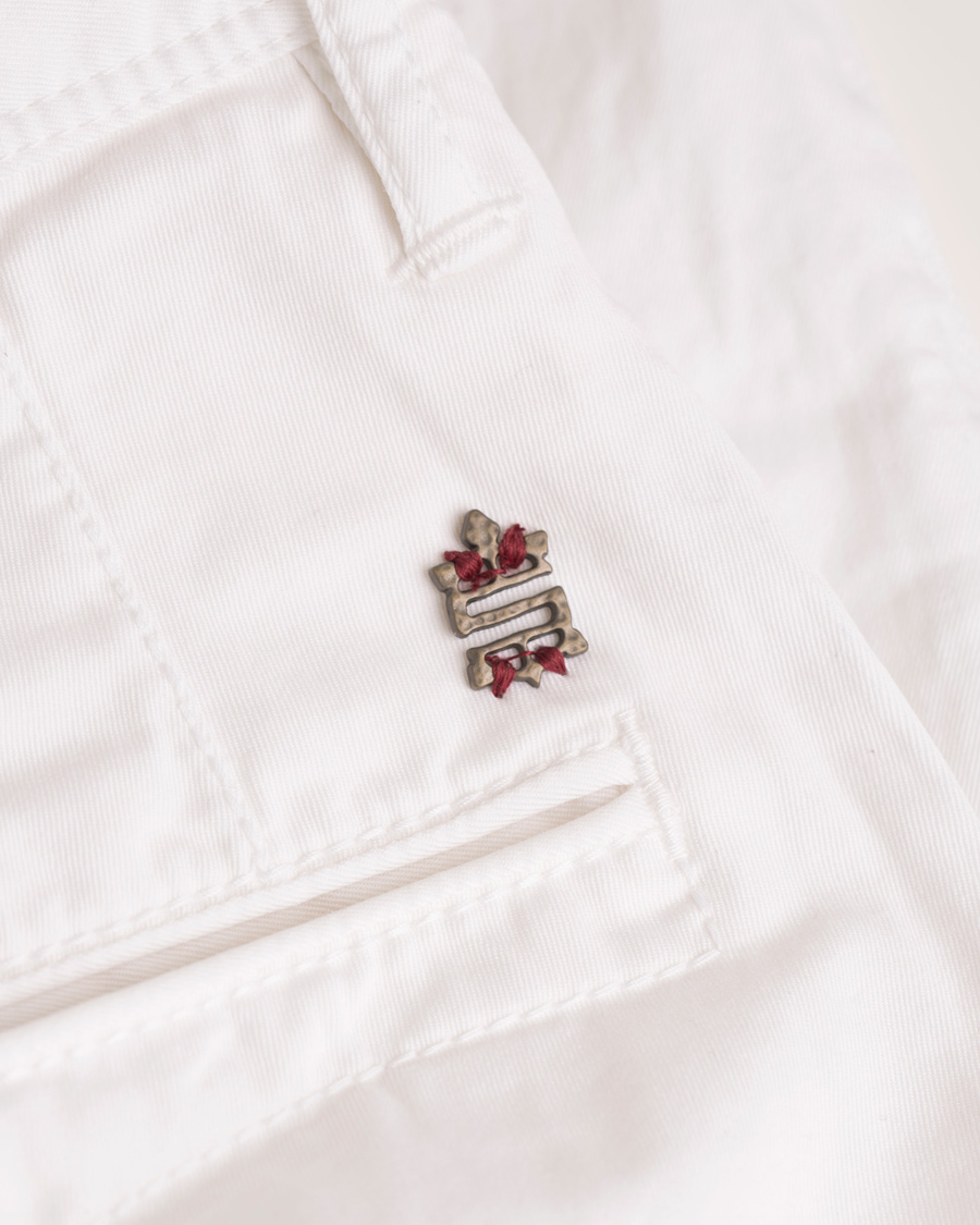 Homme | Pantalons | Incotex | Slim Fit Stretch Slacks White