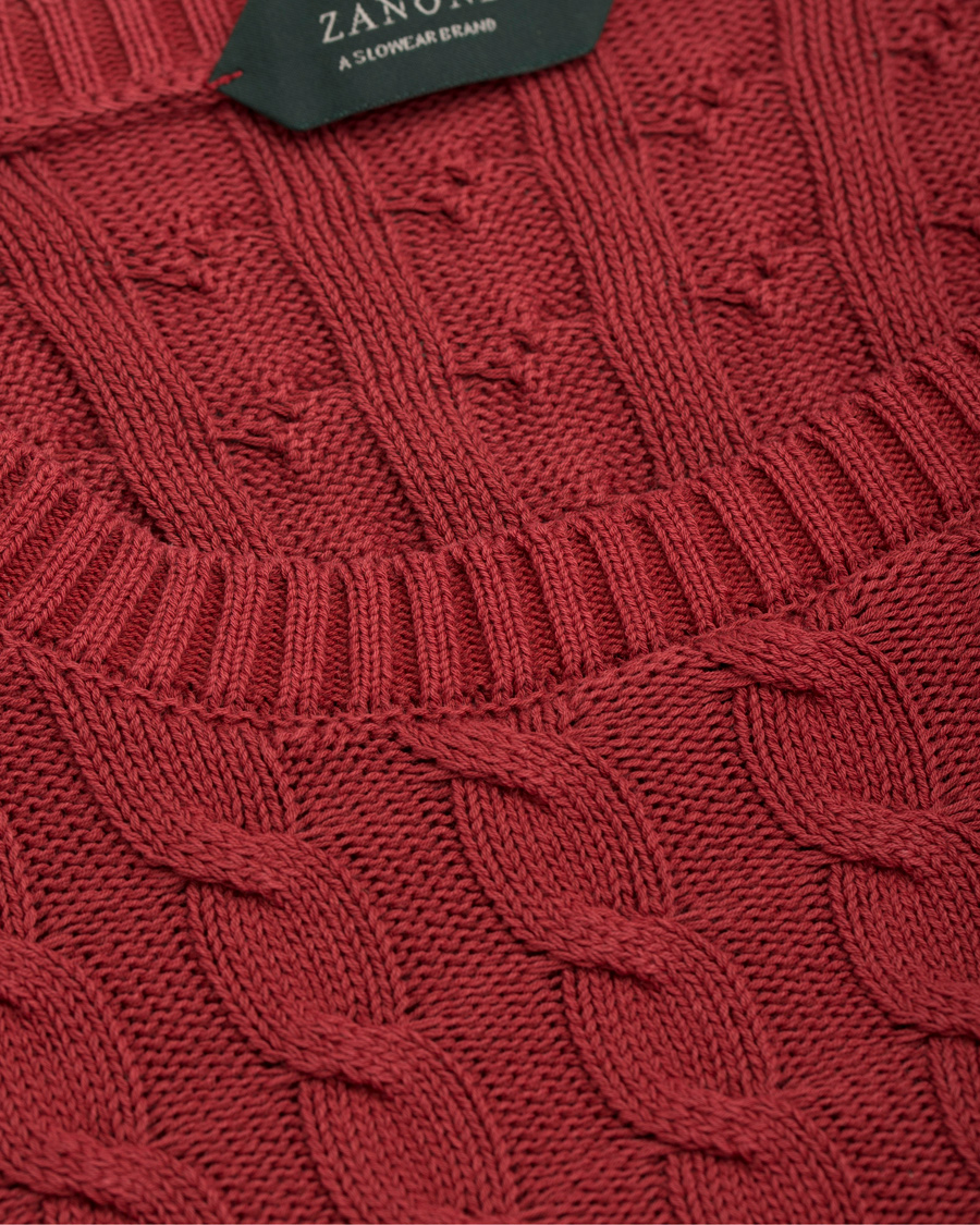 Homme | Pulls Et Tricots | Zanone | Cotton Cable Sweater Bordeaux Red
