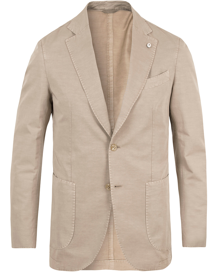 Heren | Blazers | L.B.M. 1911 | Jack Regular Cotton/Linen Blazer Light Khaki