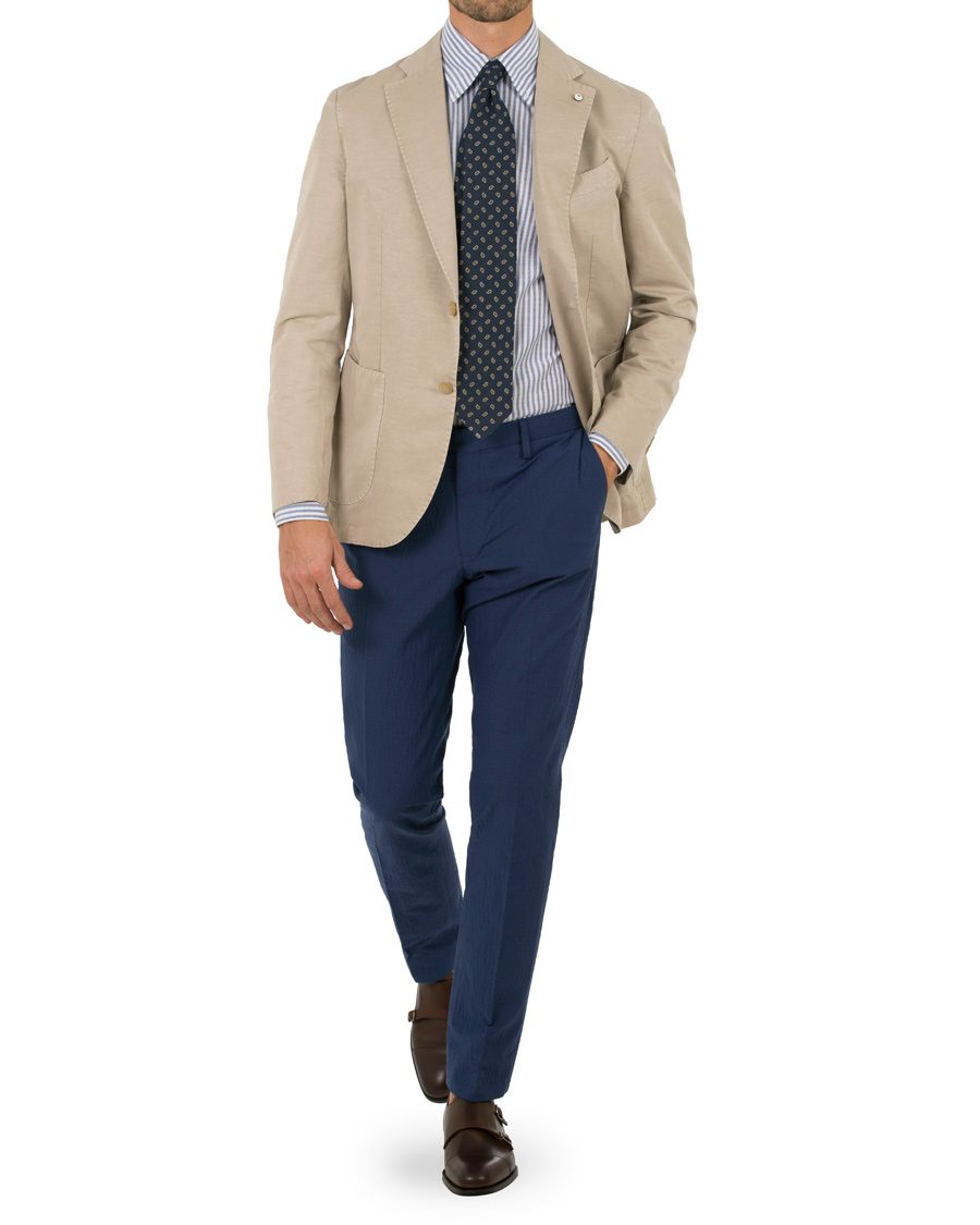 Heren | Blazers | L.B.M. 1911 | Jack Regular Cotton/Linen Blazer Light Khaki