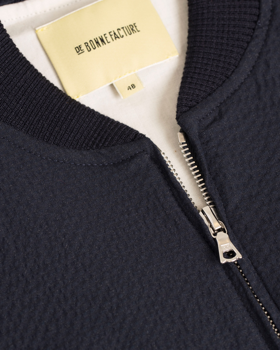 Homme | Manteaux Et Vestes | De Bonne Facture | Jockey Plain Seersucker Jacket Navy