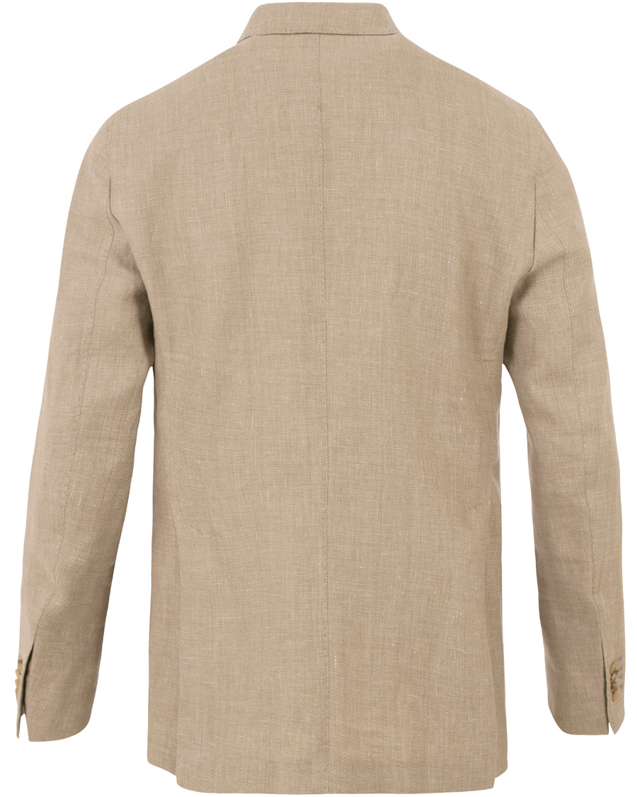 Homme | Blazers | Boglioli | K Jacket Linen/Wool Herringbone Blazer Beige