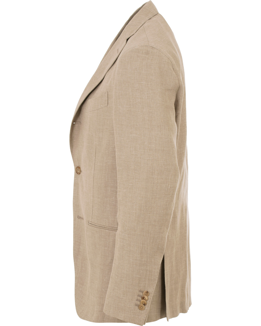 Homme | Blazers | Boglioli | K Jacket Linen/Wool Herringbone Blazer Beige