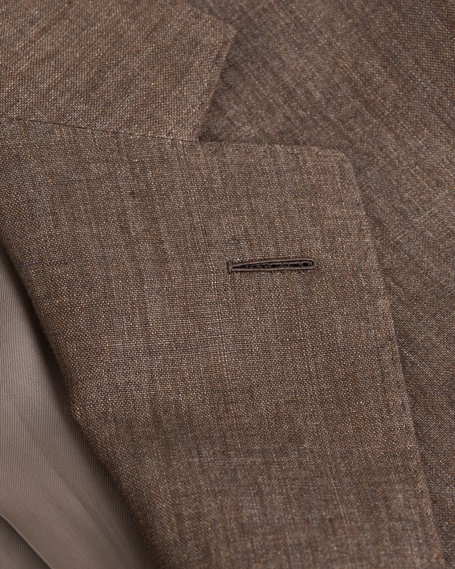 Heren | Pakken | Caruso | Linen Suit Brown