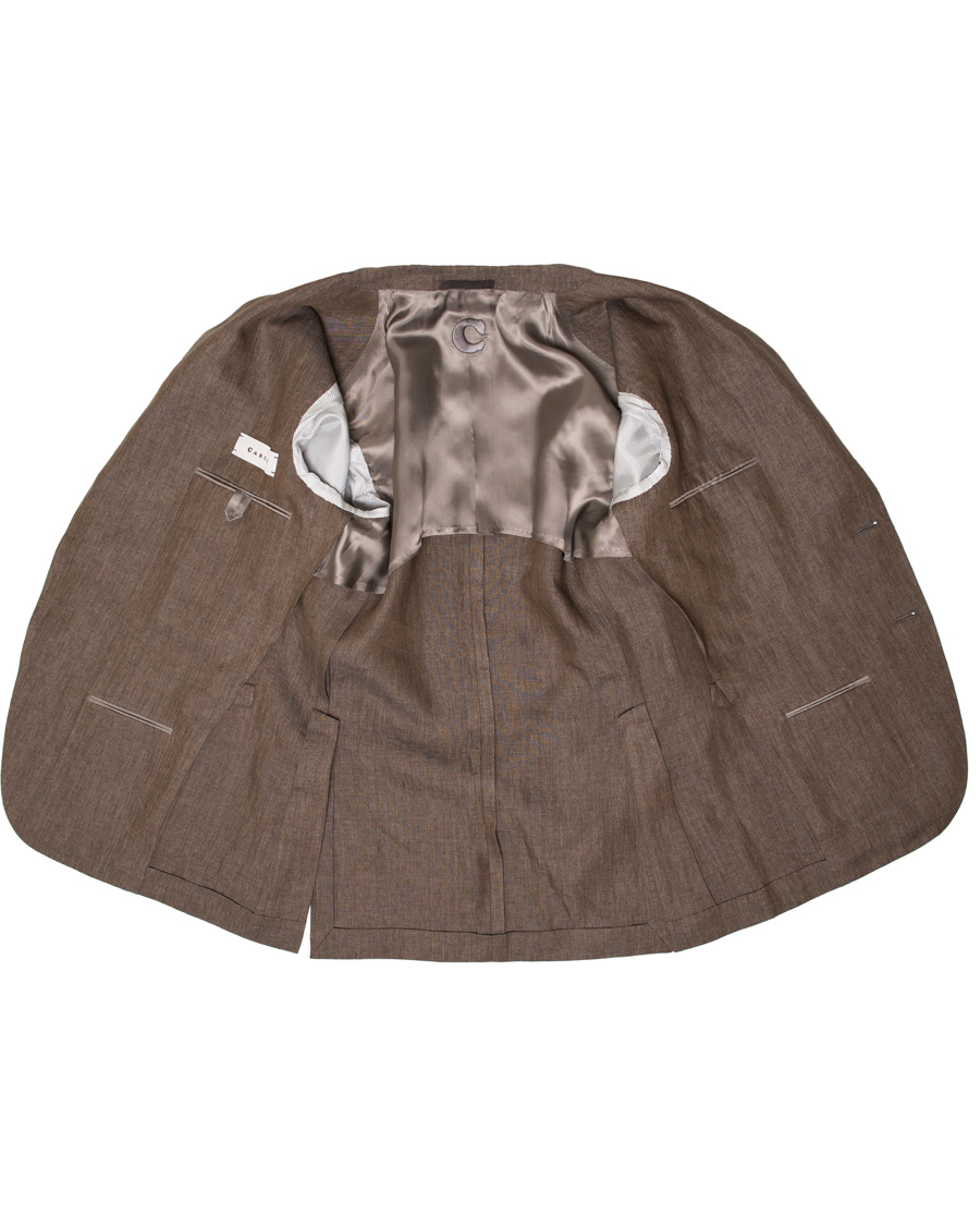 Heren | Pakken | Caruso | Linen Suit Brown