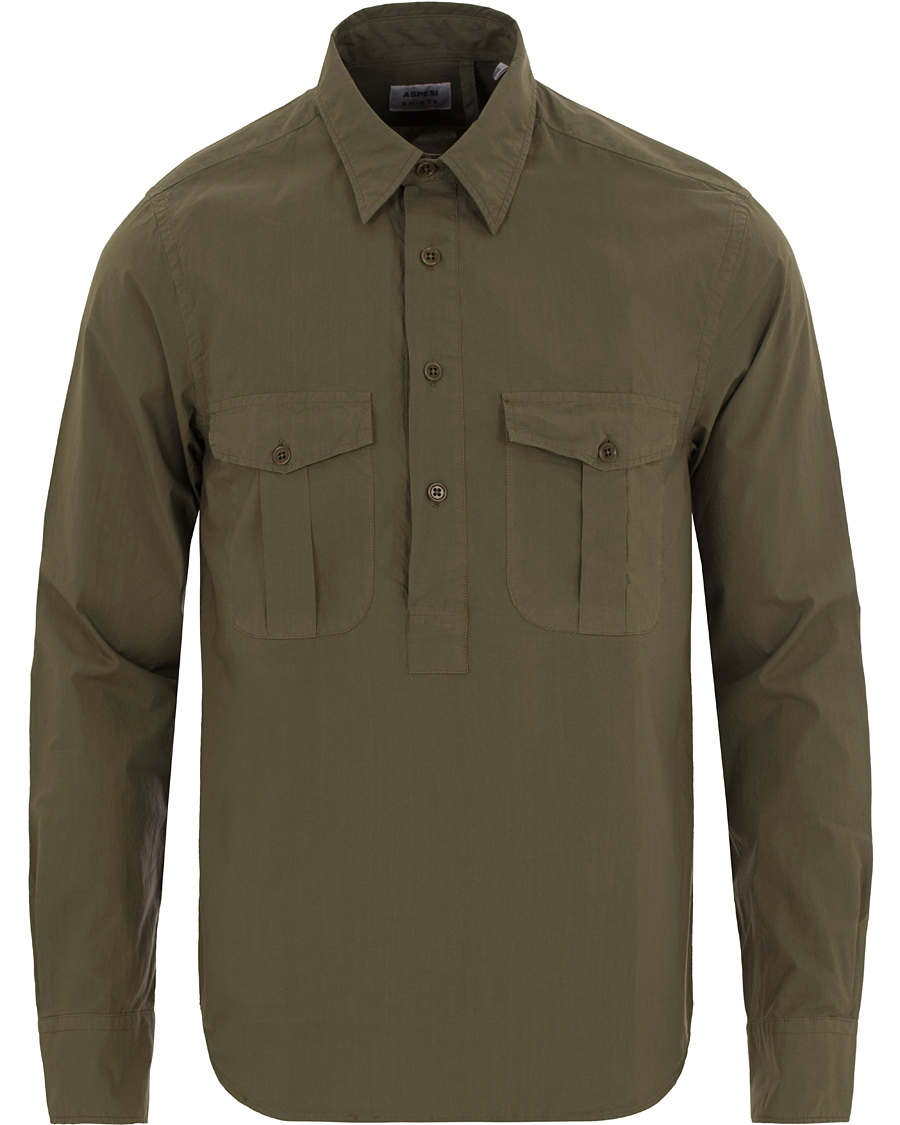 Homme | Chemises | Aspesi | Popover Pocket Shirt Army Green