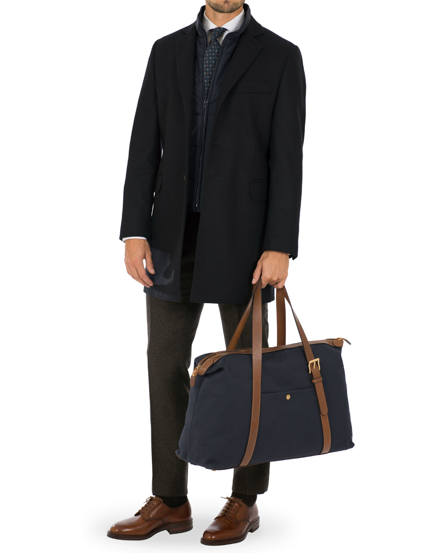 Homme | Mismo Holdall Canvas Weekendbag Deep Navy/Cuoio | Mismo | Holdall Canvas Weekendbag Deep Navy/Cuoio