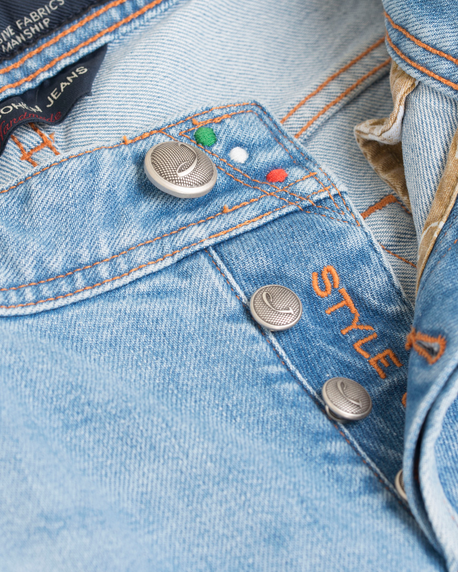 Homme | Jeans | Jacob Cohën | Jacob Cohen 622 Washed Slim Jeans Light Blue