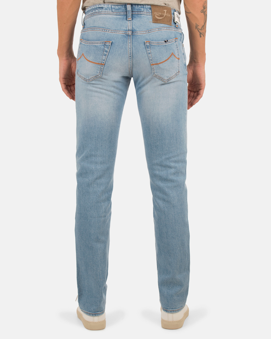 Homme | Jeans | Jacob Cohën | Jacob Cohen 622 Washed Slim Jeans Light Blue