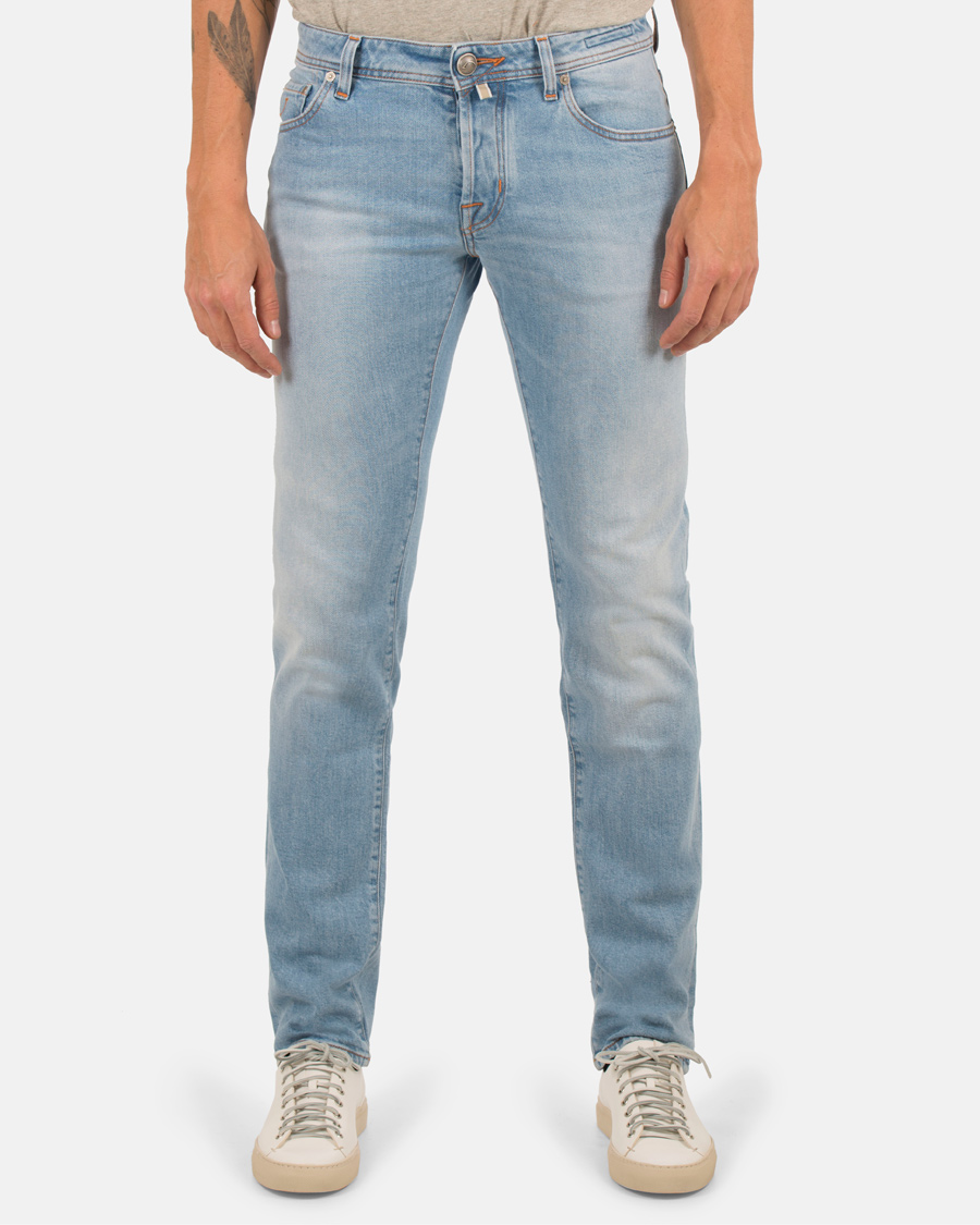 Homme | Jeans | Jacob Cohën | Jacob Cohen 622 Washed Slim Jeans Light Blue