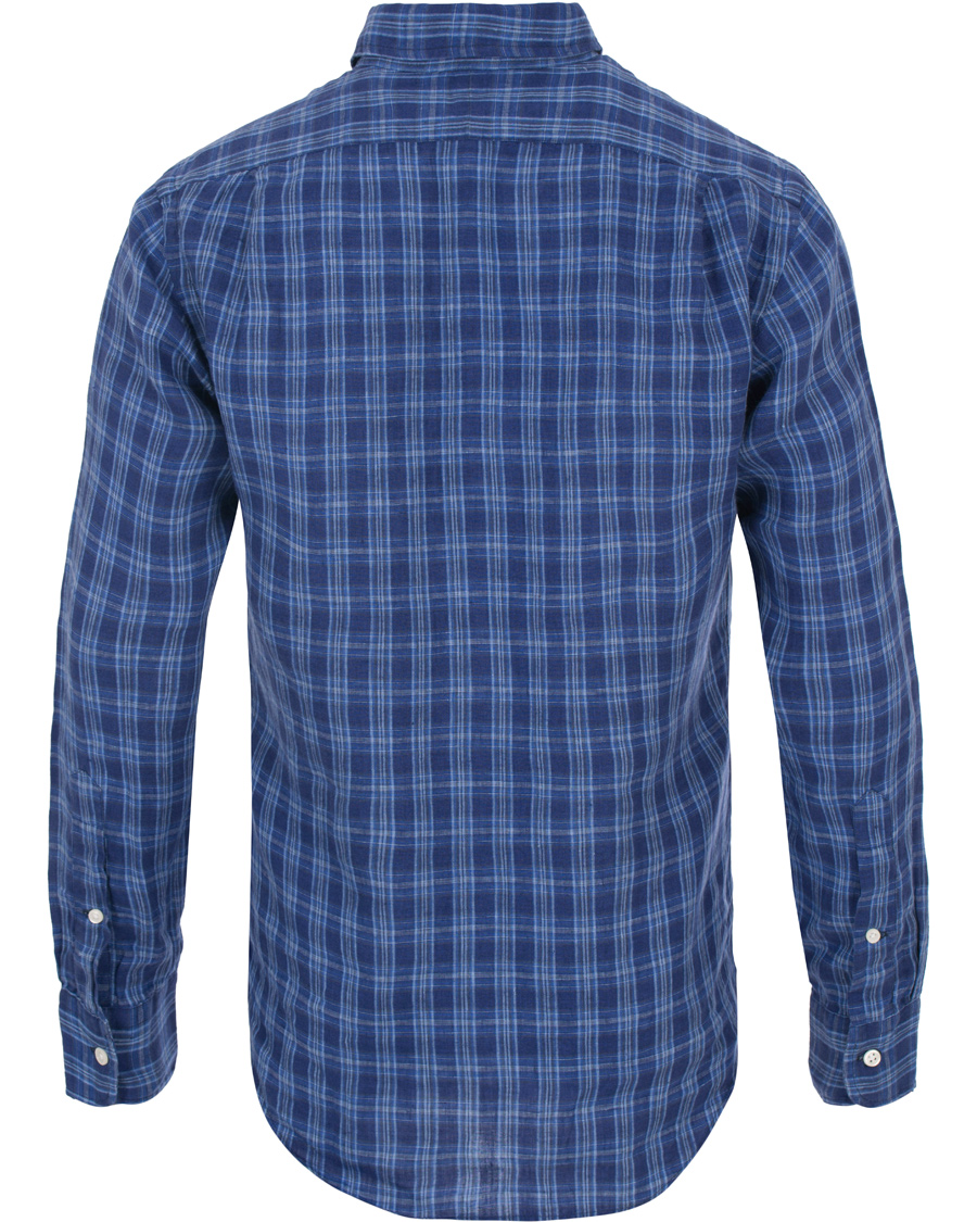Homme | Chemises | Polo Ralph Lauren | Slim Fit Linen Check Shirt Ocean Blue