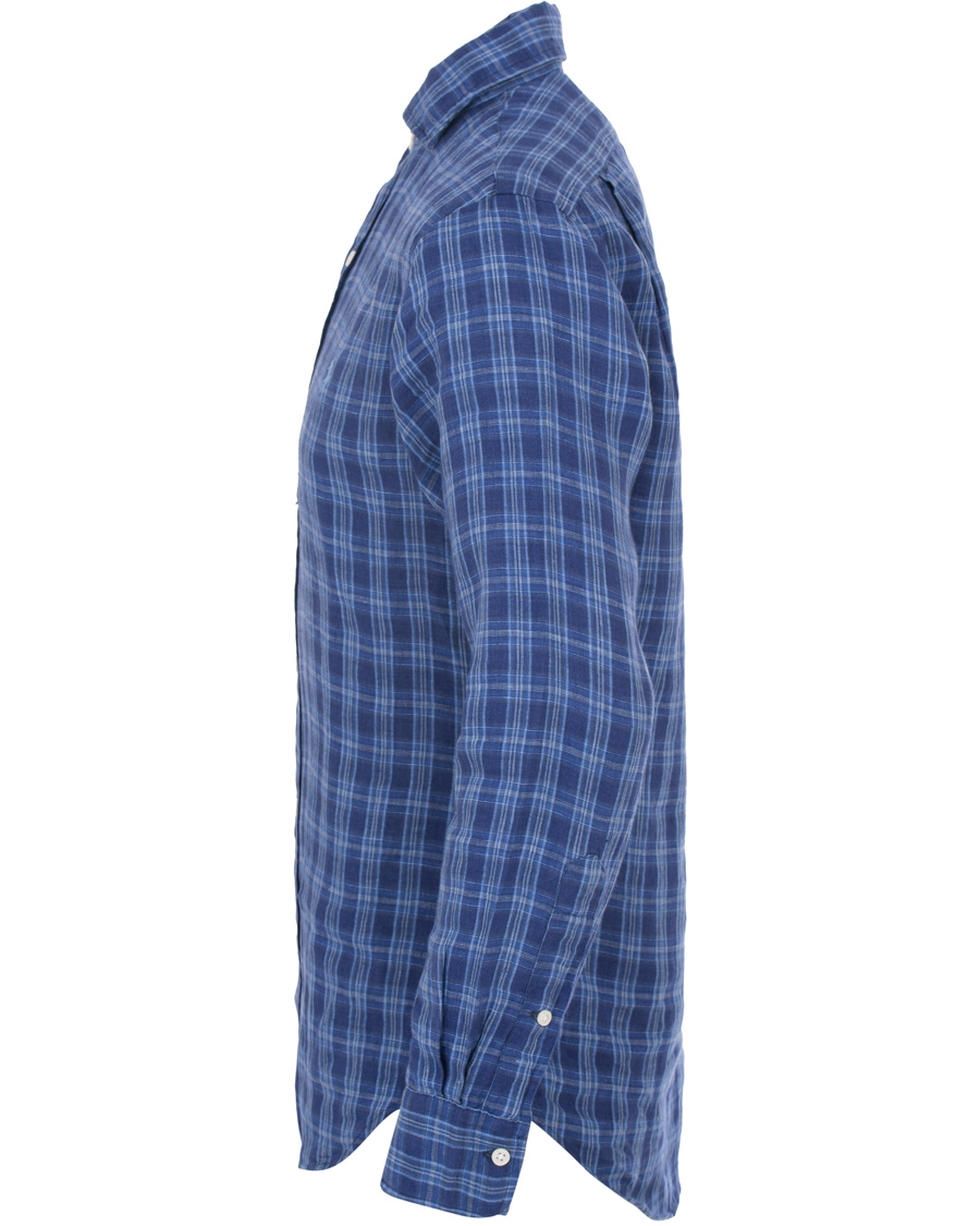 Homme | Chemises | Polo Ralph Lauren | Slim Fit Linen Check Shirt Ocean Blue