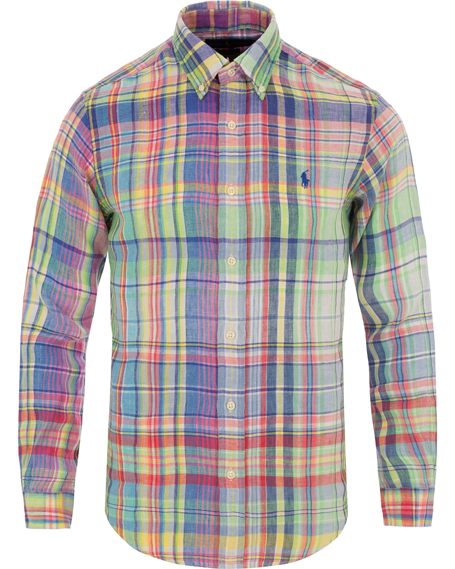 Heren | Overhemden | Polo Ralph Lauren | Slim Fit Linen Check Shirt Chroma Blue