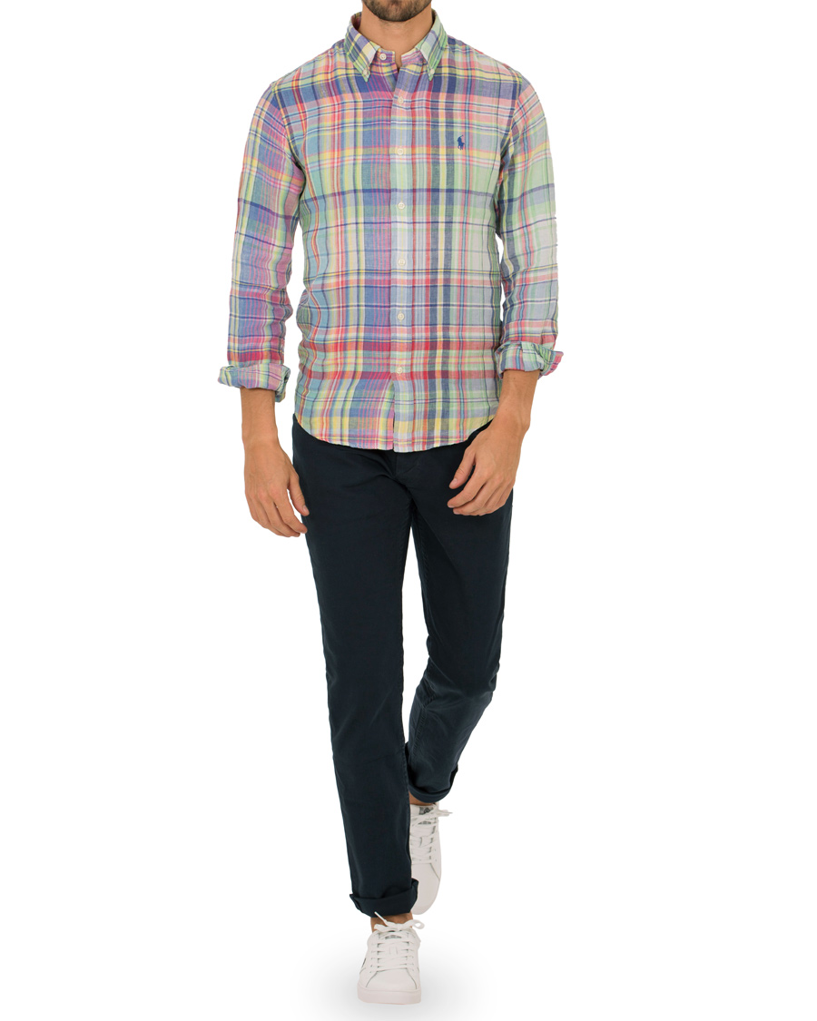 Heren | Overhemden | Polo Ralph Lauren | Slim Fit Linen Check Shirt Chroma Blue