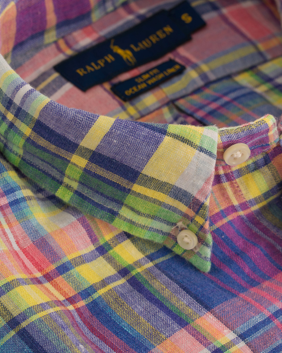 Heren | Overhemden | Polo Ralph Lauren | Slim Fit Linen Check Shirt Chroma Blue