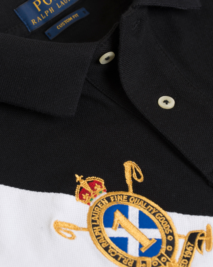 Heren | Polo's | Polo Ralph Lauren | Custom Fit Big Pony Diagonal Stripe Polo Black/White