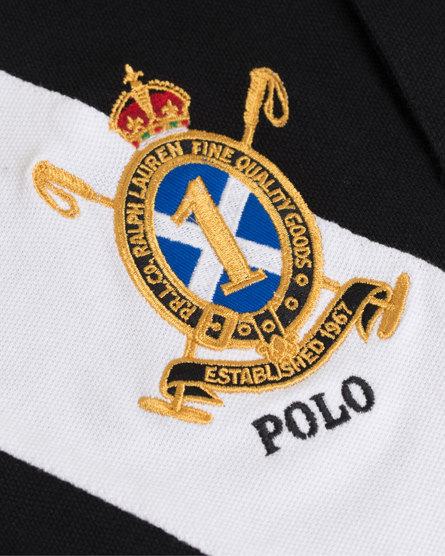 Heren | Polo's | Polo Ralph Lauren | Custom Fit Big Pony Diagonal Stripe Polo Black/White