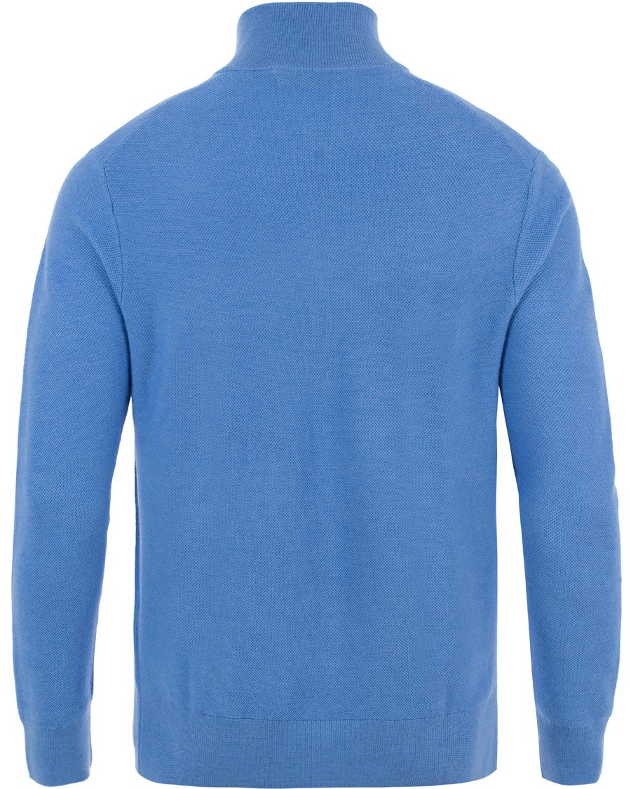 Heren | Truien | Polo Ralph Lauren | Cotton/Silk/Cashmere Half Zip Honeycomb Aerial Blue
