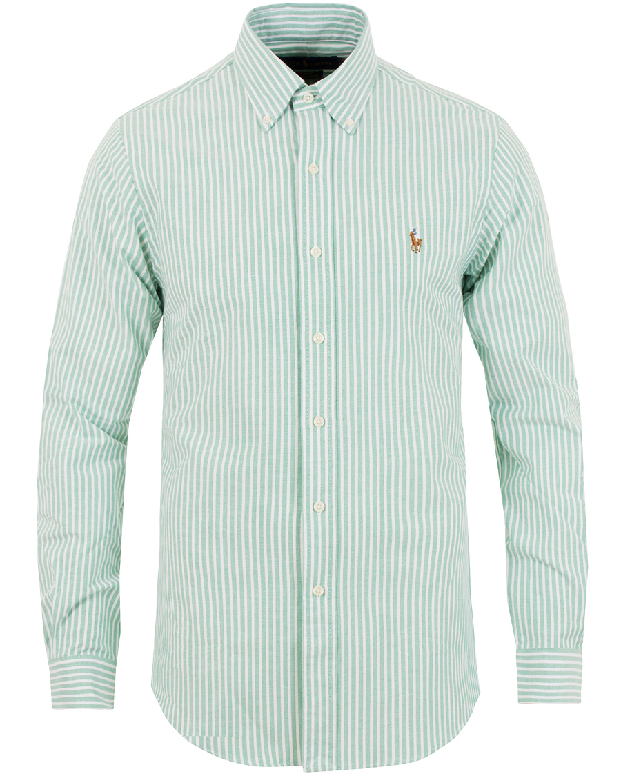 Homme | Chemises | Polo Ralph Lauren | Slim Fit Oxford Stretch Stripe Shirt Green/White