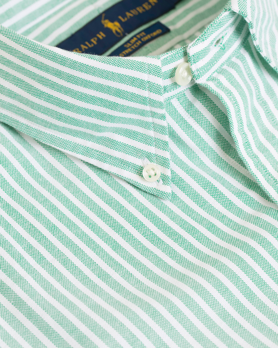 Homme | Chemises | Polo Ralph Lauren | Slim Fit Oxford Stretch Stripe Shirt Green/White
