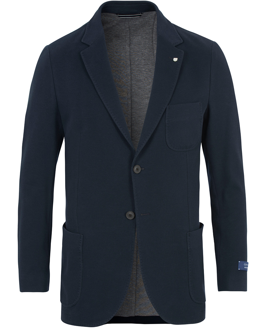 Heren | Blazers | GANT | Weekender Fit Cotton Pique Blazer Navy
