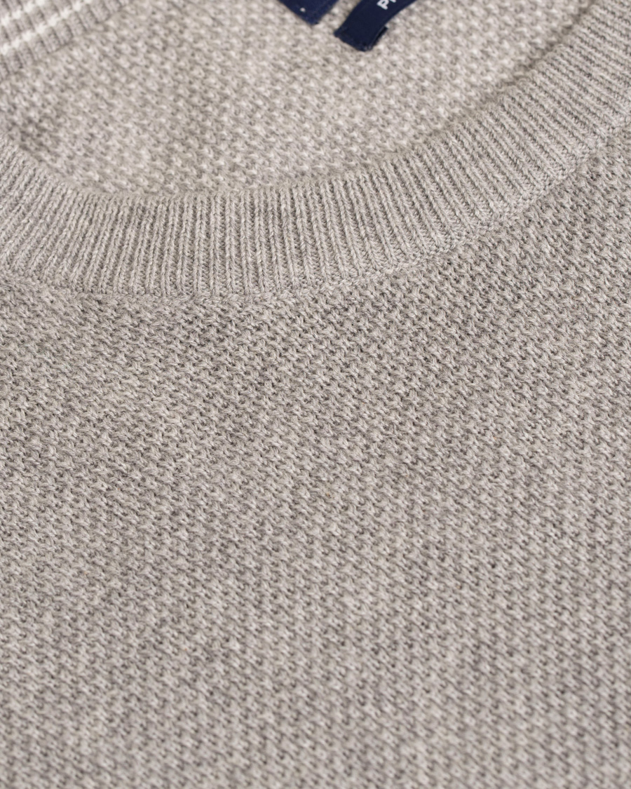 Homme | Pulls Et Tricots | GANT | Cotton Pique Crew Neck Grey Melange