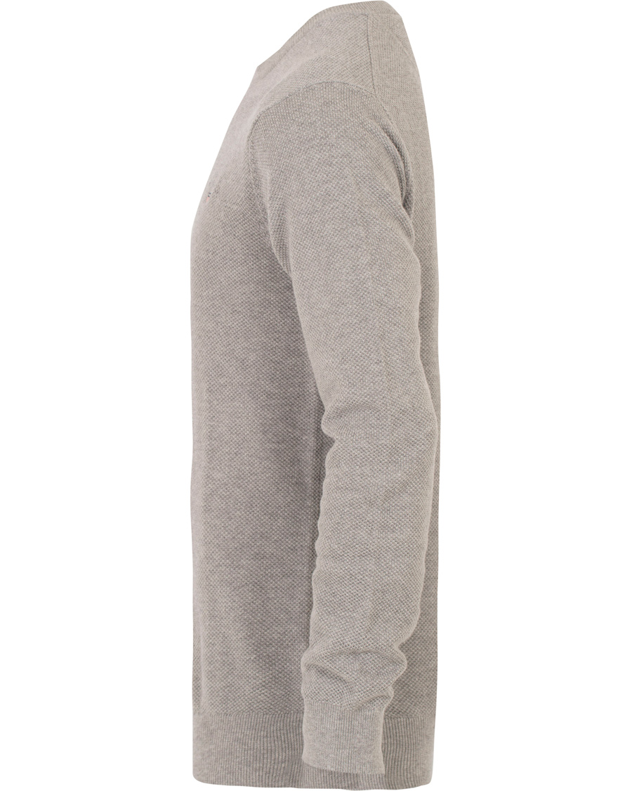 Homme | Pulls Et Tricots | GANT | Cotton Pique Crew Neck Grey Melange