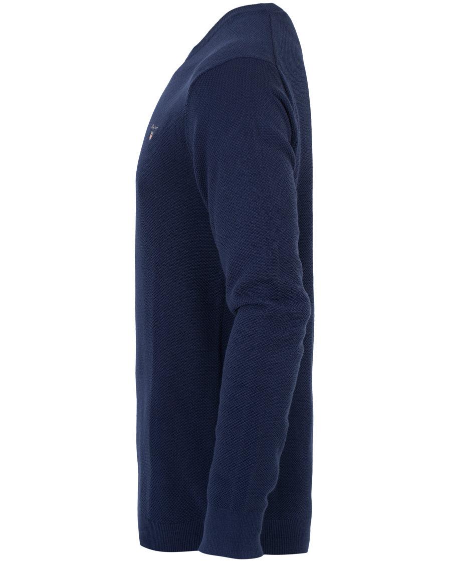 Homme | Pulls Et Tricots | GANT | Cotton Pique Crew Neck Blue