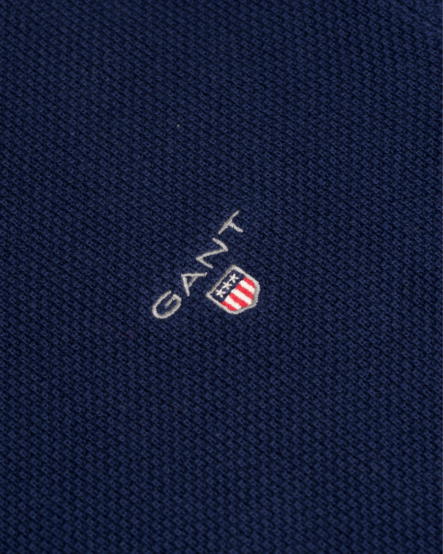 Homme | Pulls Et Tricots | GANT | Cotton Pique Crew Neck Blue
