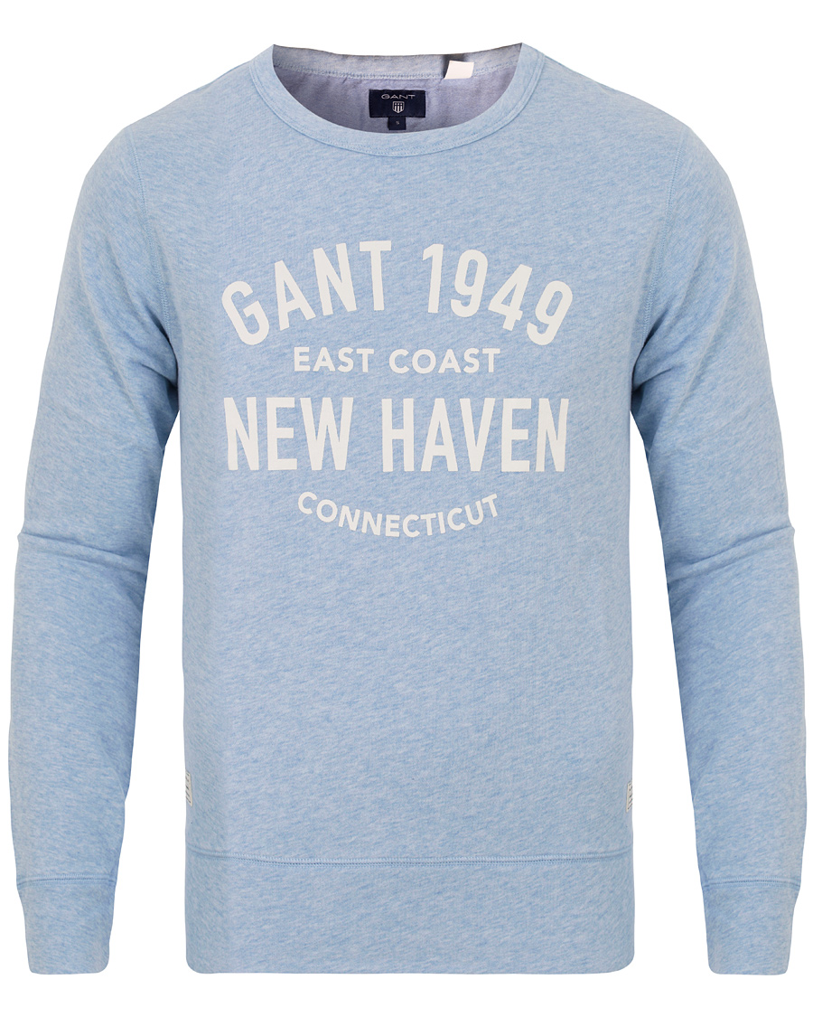 Heren | Truien | GANT | New Haven Sweatshirt Frost Blue Melange