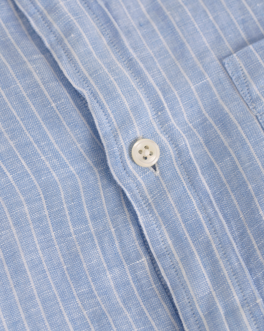 Homme | Chemises | GANT | Fitted Body Linen Stripe Shirt Capri Blue