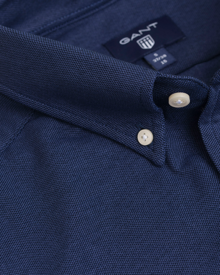 Heren | Overhemden | GANT | Fitted Body Tech Prep Pique Shirt Navy