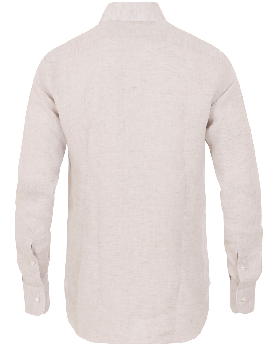 Homme | Chemises | Barba Napoli | Slim Fit Linen Shirt Beige
