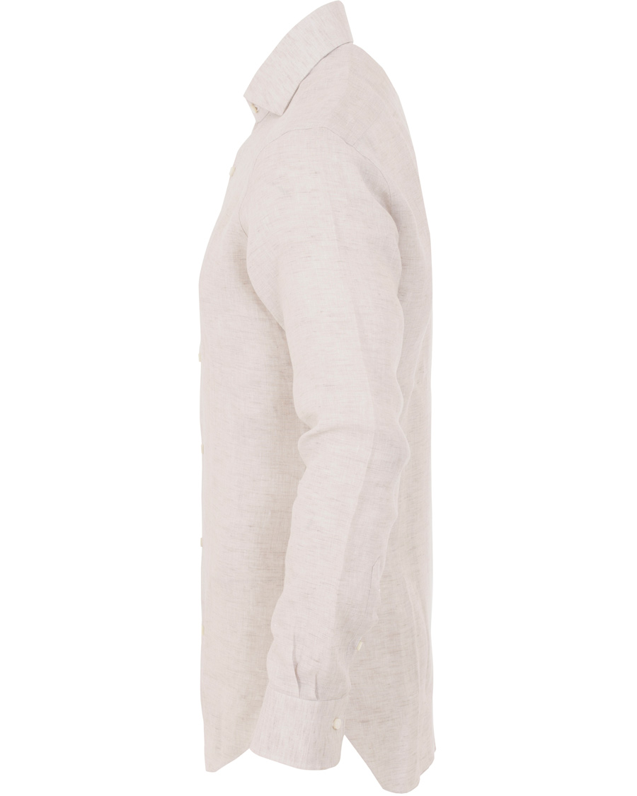 Homme | Chemises | Barba Napoli | Slim Fit Linen Shirt Beige