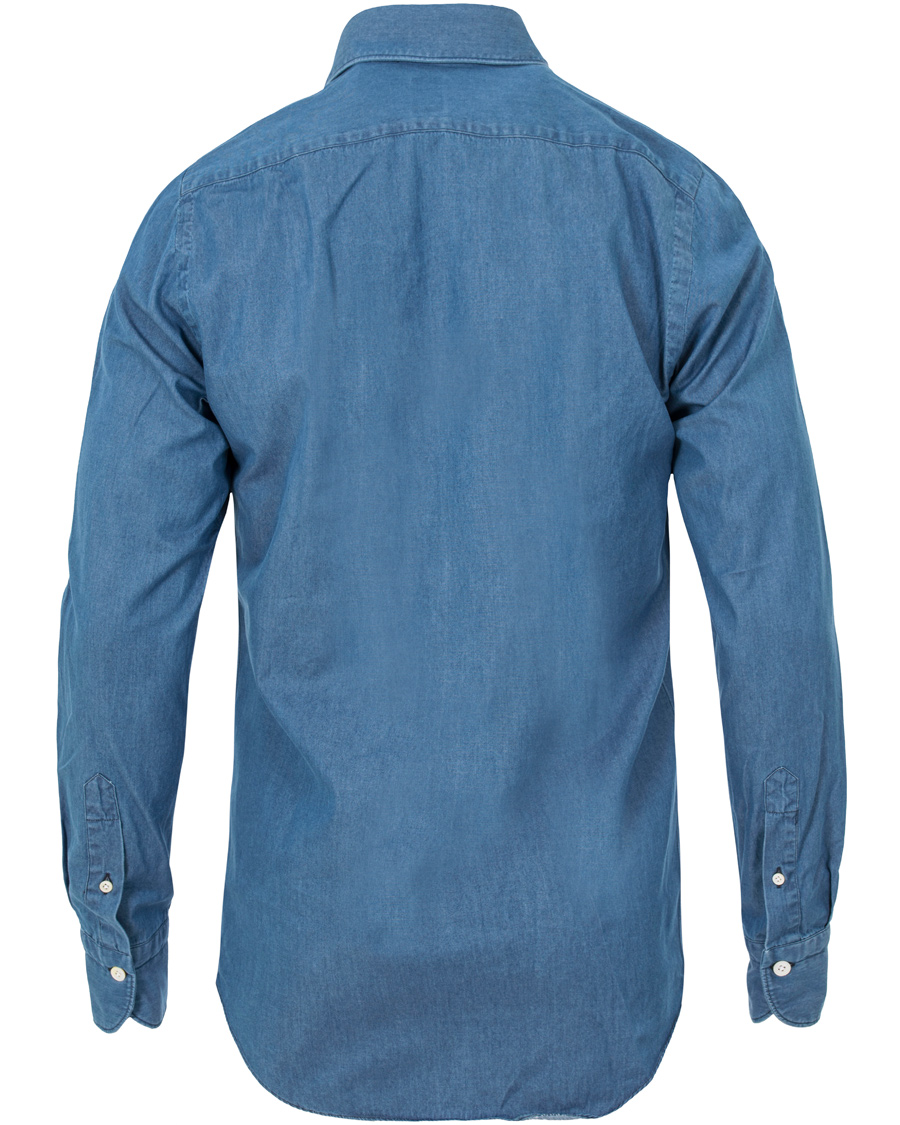 Homme | Chemises | Finamore Napoli | Miami Popover Chambray Shirt Light Blue
