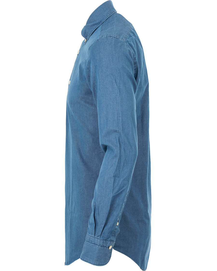 Homme | Chemises | Finamore Napoli | Miami Popover Chambray Shirt Light Blue