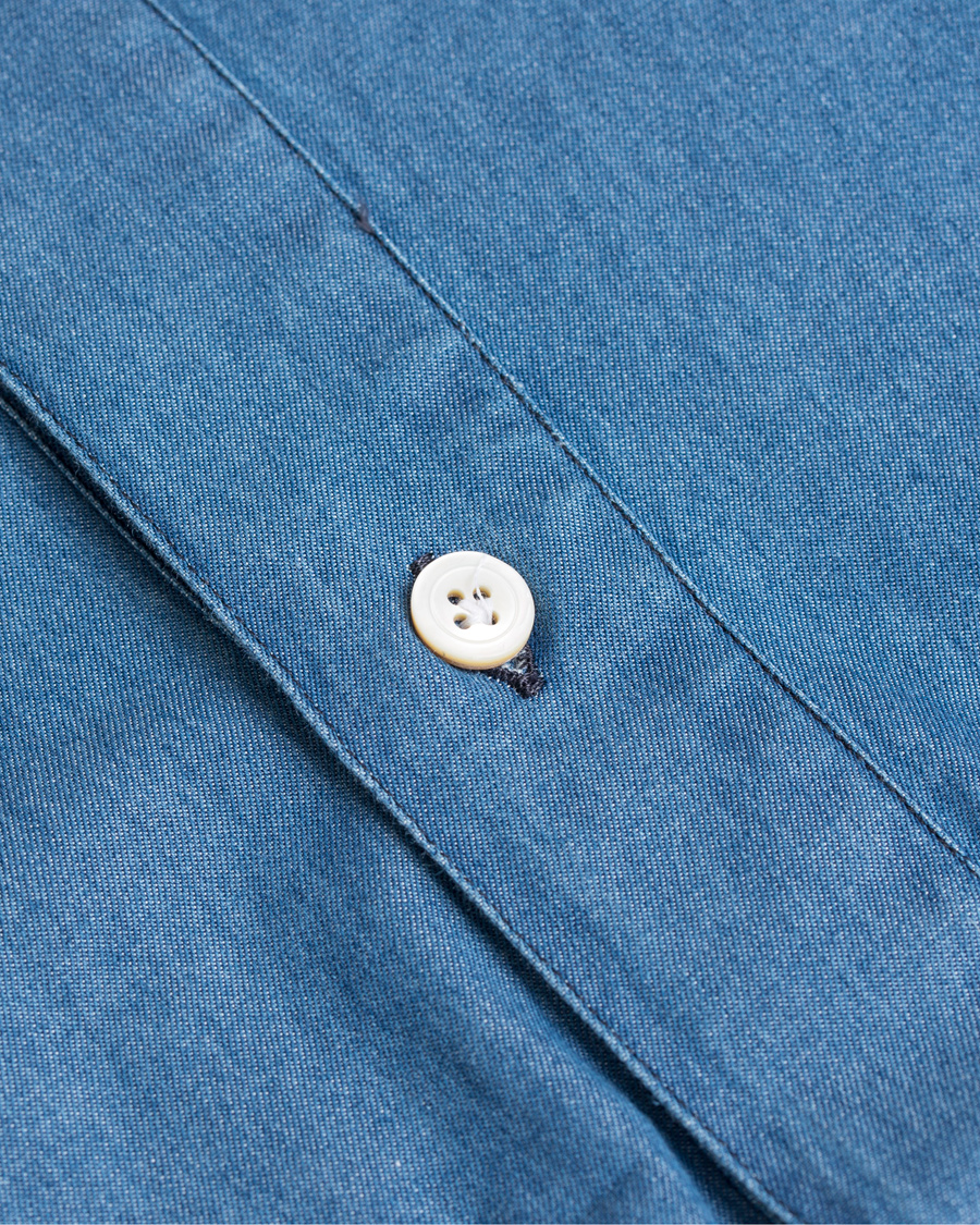 Homme | Chemises | Finamore Napoli | Miami Popover Chambray Shirt Light Blue