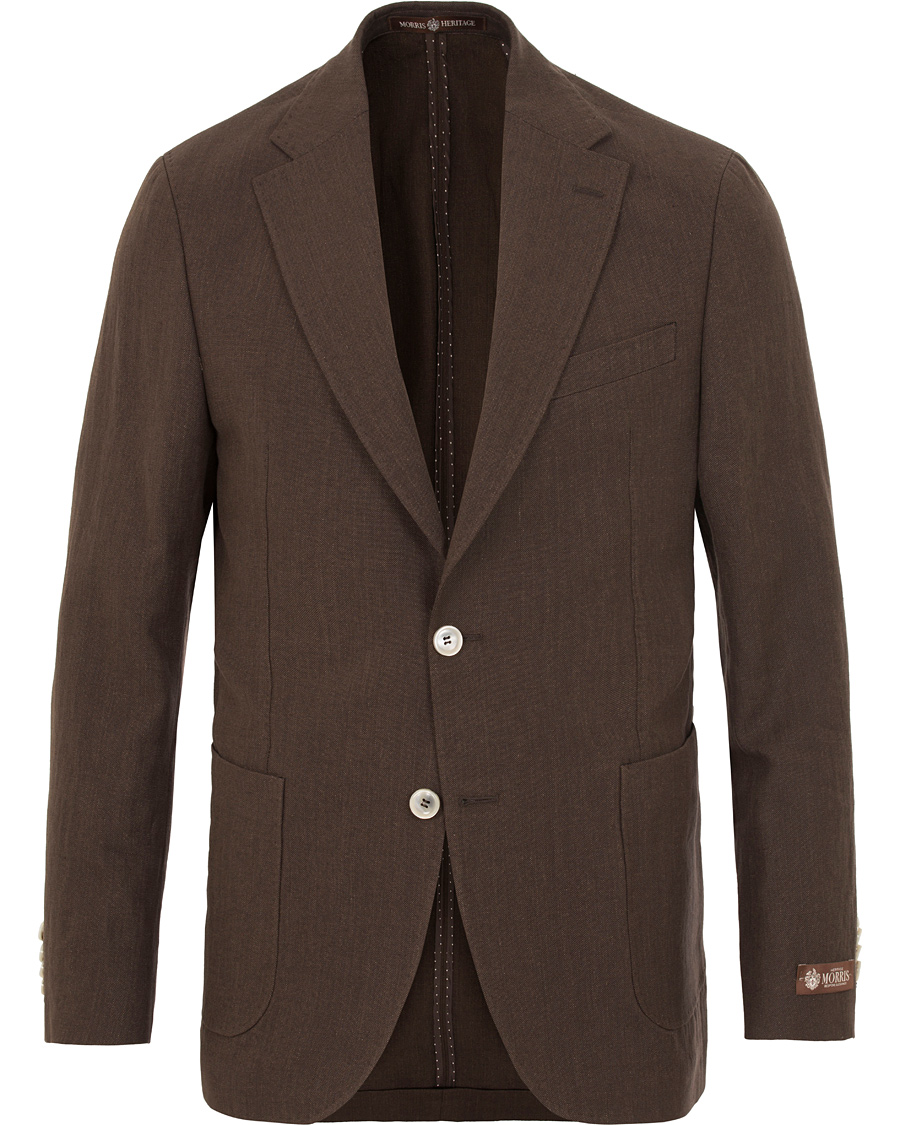 Homme | Blazers | Morris Heritage | Frank Oxford Linen/Cotton Blazer Brown