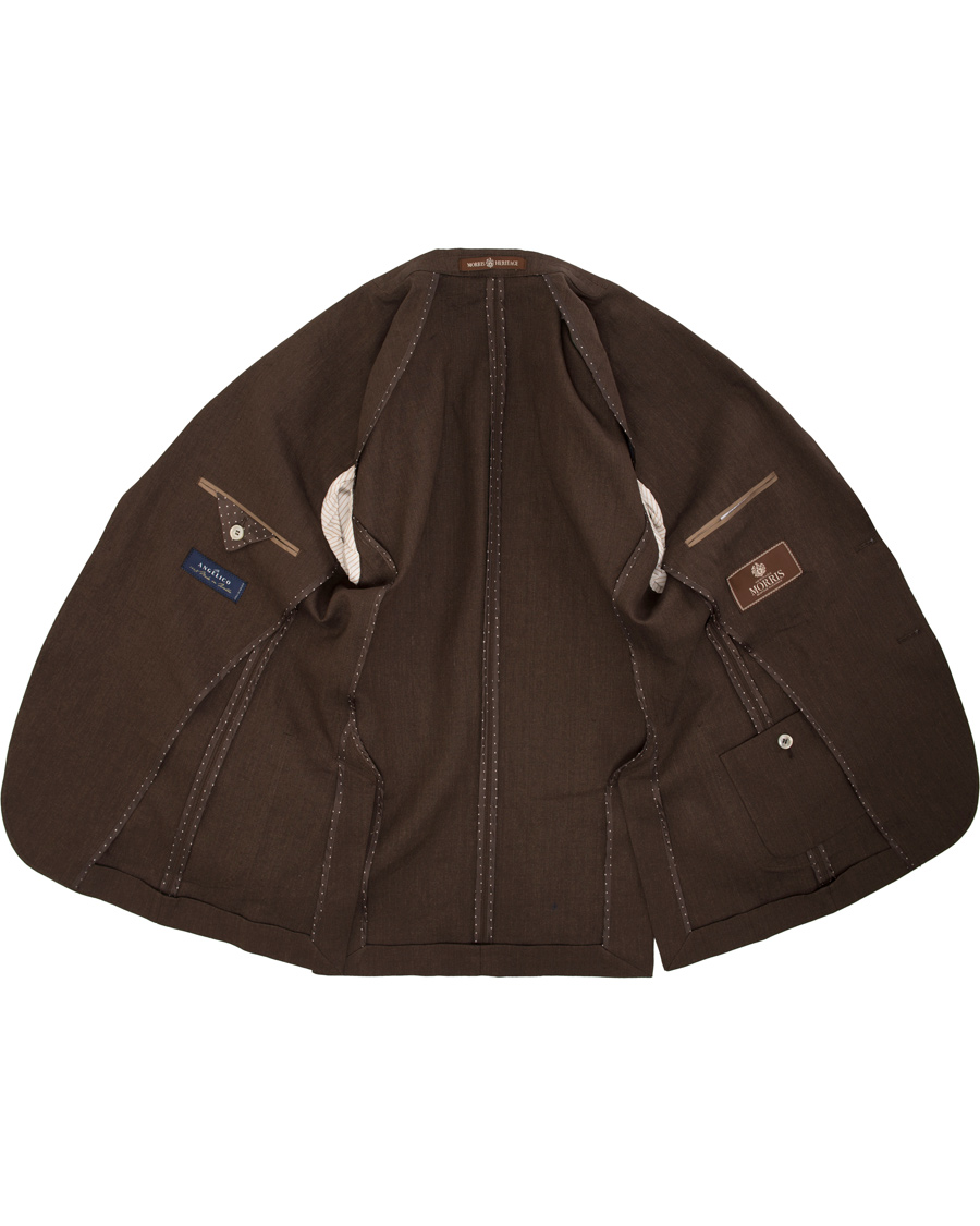 Homme | Blazers | Morris Heritage | Frank Oxford Linen/Cotton Blazer Brown
