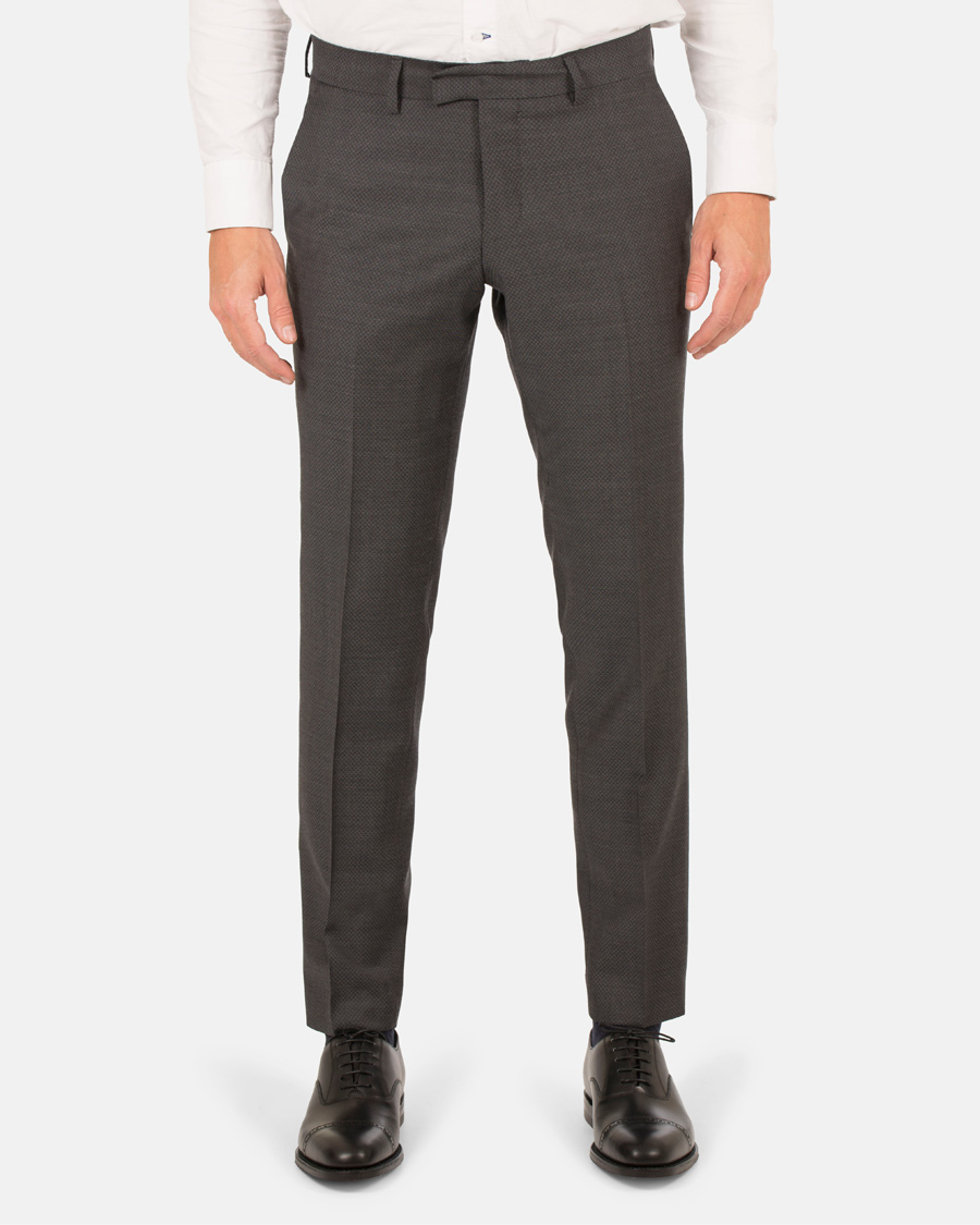Homme | Pantalons | Tiger of Sweden | Gordon Wool Structure Trousers Dark Grey