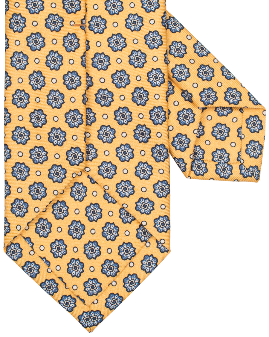 Homme | Drake's Silk Medallion 8 cm Tie Yellow | Drake's | Silk Medallion 8 cm Tie Yellow