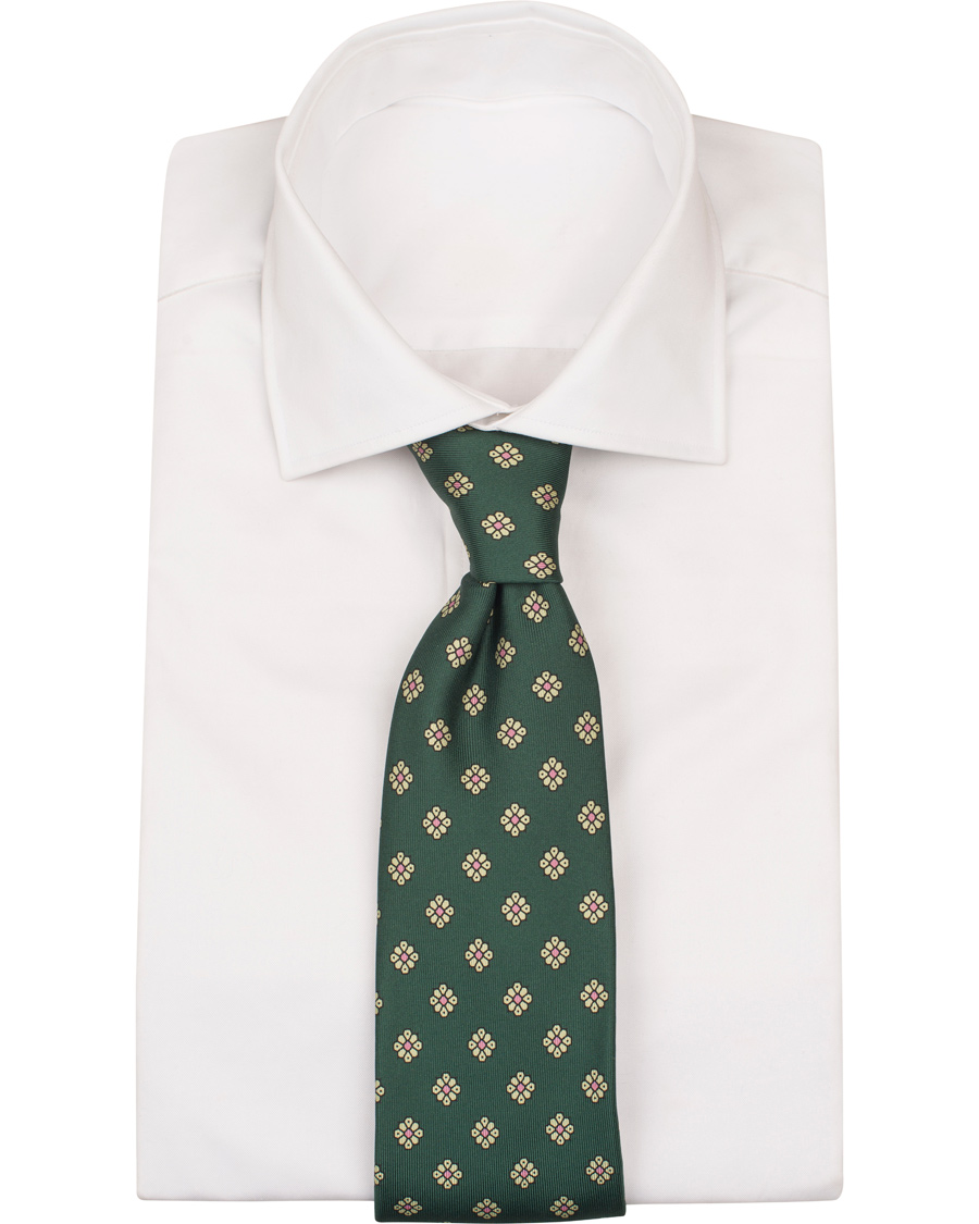 Homme | Drake's Silk Medallion 8 cm Tie Green | Drake's | Silk Medallion 8 cm Tie Green
