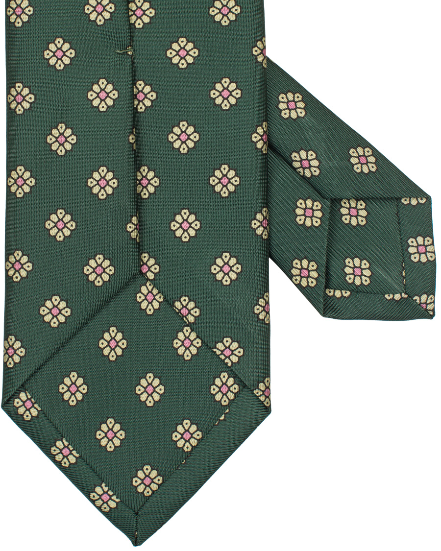Homme | Drake's Silk Medallion 8 cm Tie Green | Drake's | Silk Medallion 8 cm Tie Green