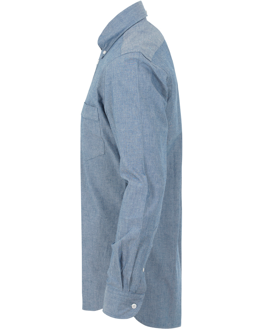 Homme | Chemises | Drake's | Popover Chambray Shirt Blue