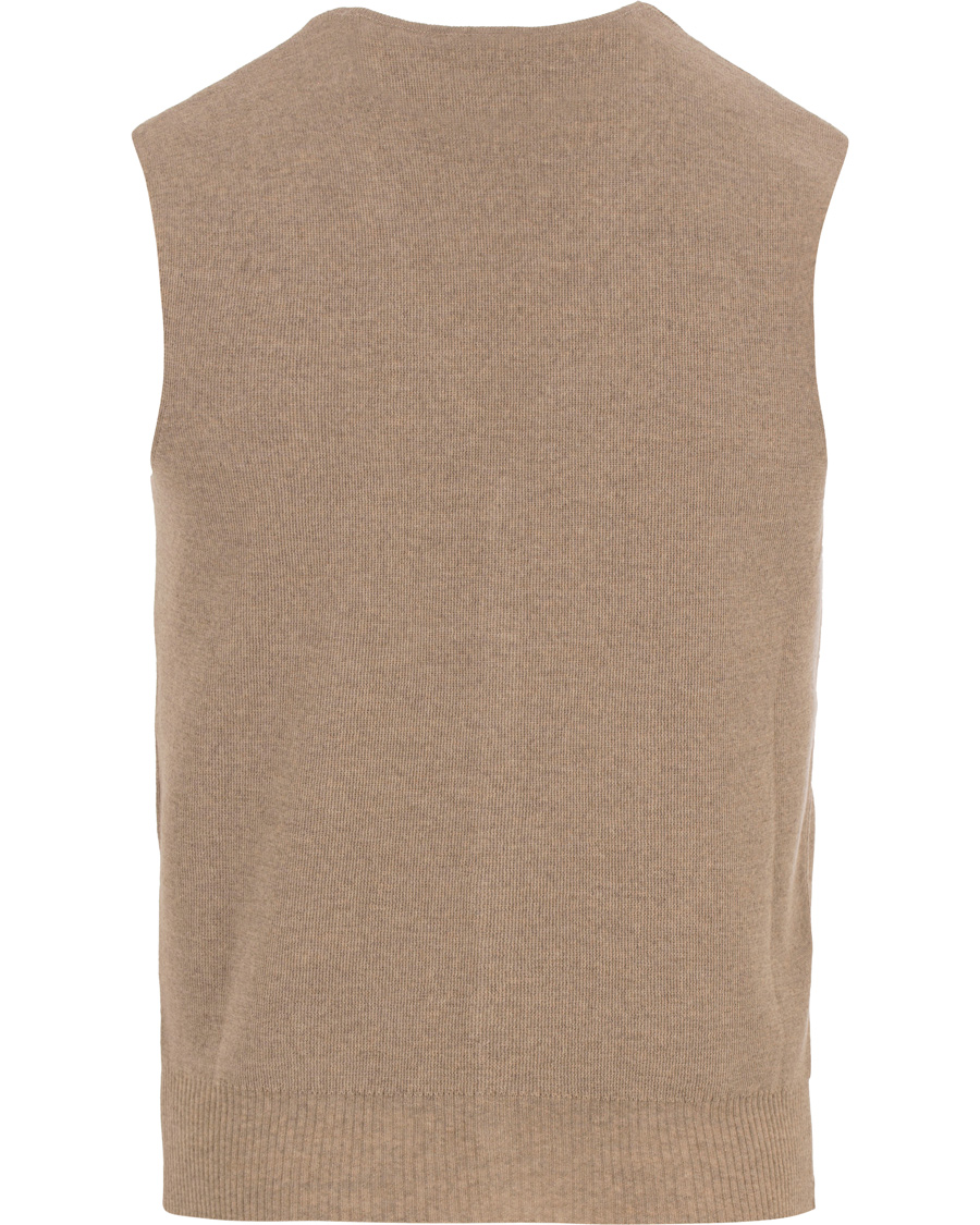 Homme | Pulls Et Tricots | Oscar Jacobson | Tailor Extrafine Merino Wool Waistcoat Beige
