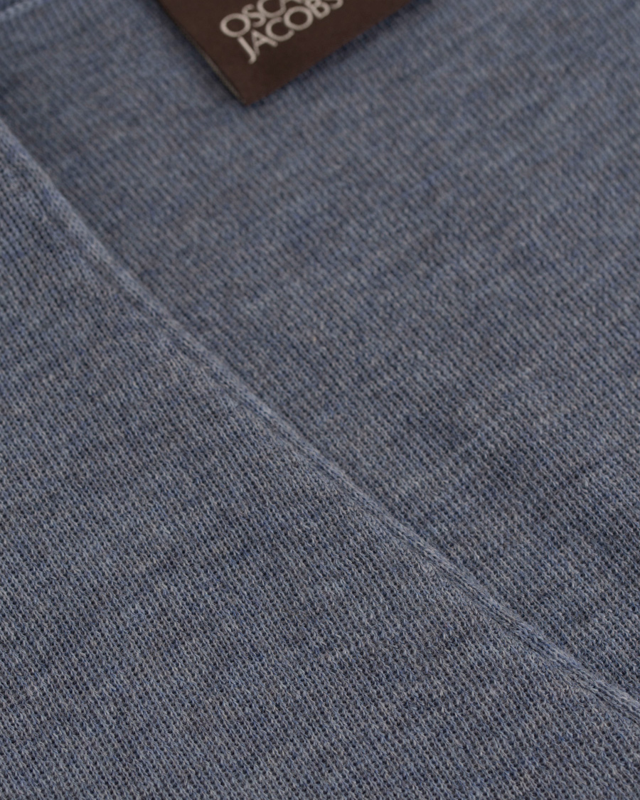 Homme | Pulls Et Tricots | Oscar Jacobson | Tailor Extrafine Merino Wool Waistcoat Blue Melange